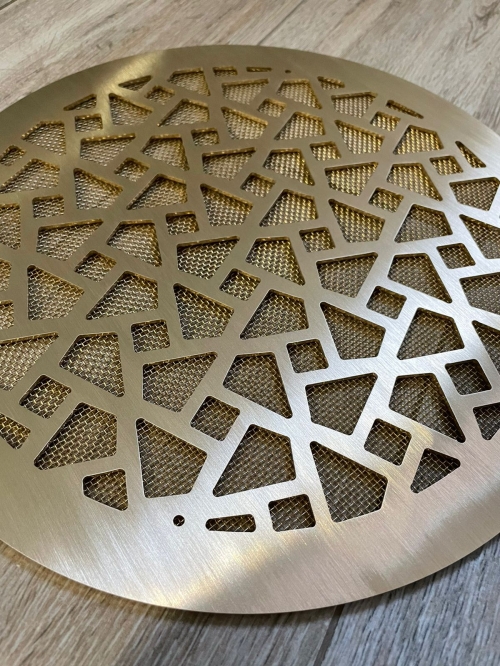 Латунная вентиляционная решётка круглая шлифованная ЛРК 352 250мм